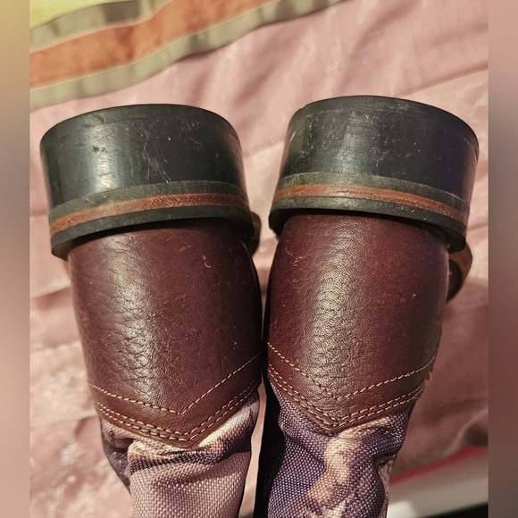 💙Old West Brown Leather Camo Square Toe Cowboy Boots  Sz. 9 Style BSC1816💛 - Picture 6 of 13